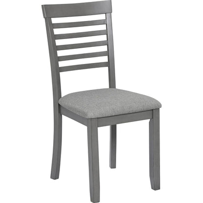 5 Piece Modern Dining Set, Rectangular Wooden Dining Table with 4 Upholstered Chairs for Kitchen, Dining Room, Gray