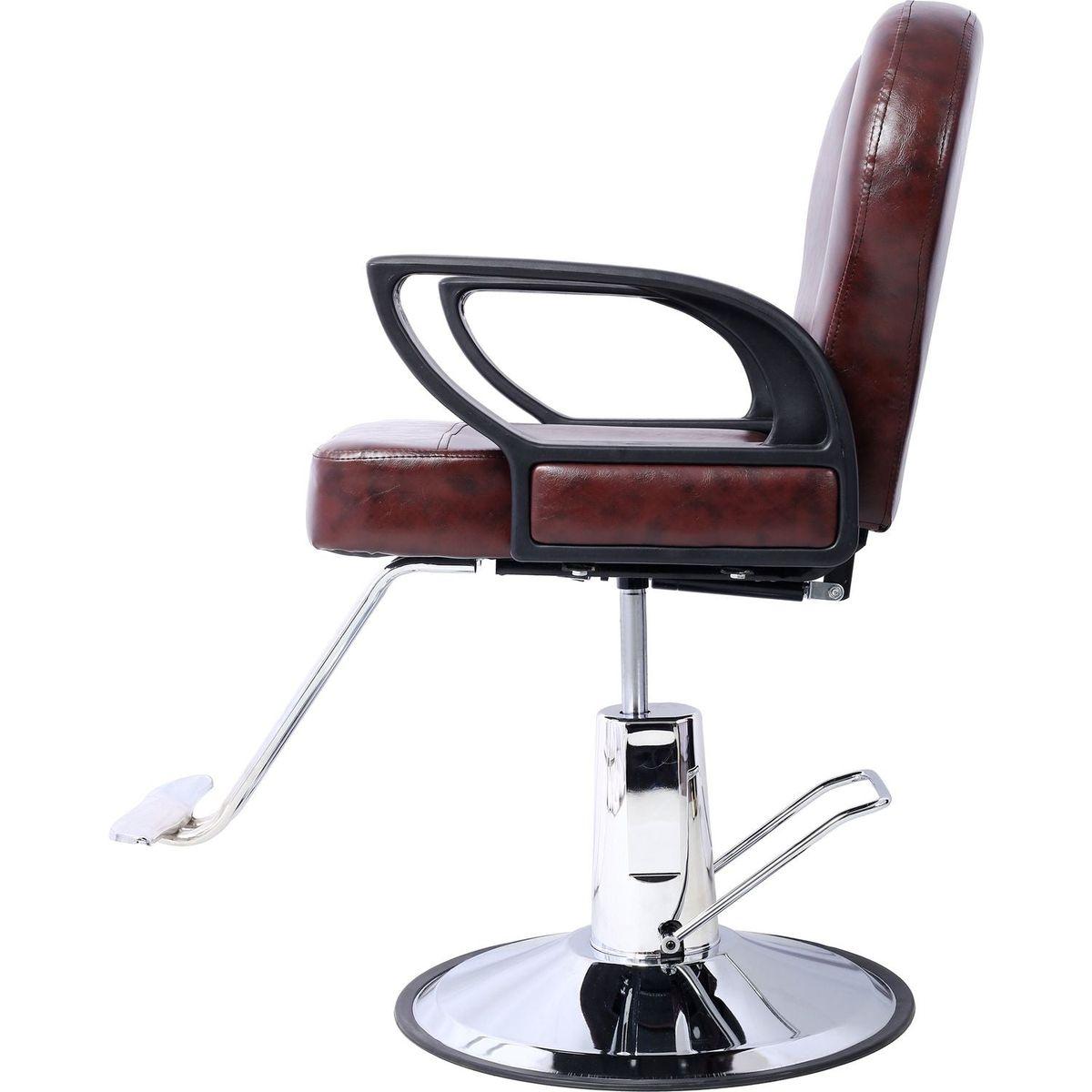 Artist hand Hair Stylist All Purpose Barber Chair for Barbershop Salon Chair,Heavy Duty Hydraulic Barber Chair Spa Furniture Shampoo Reclining Extra Wider Seat Beauty Hair Salon Equipment, brown