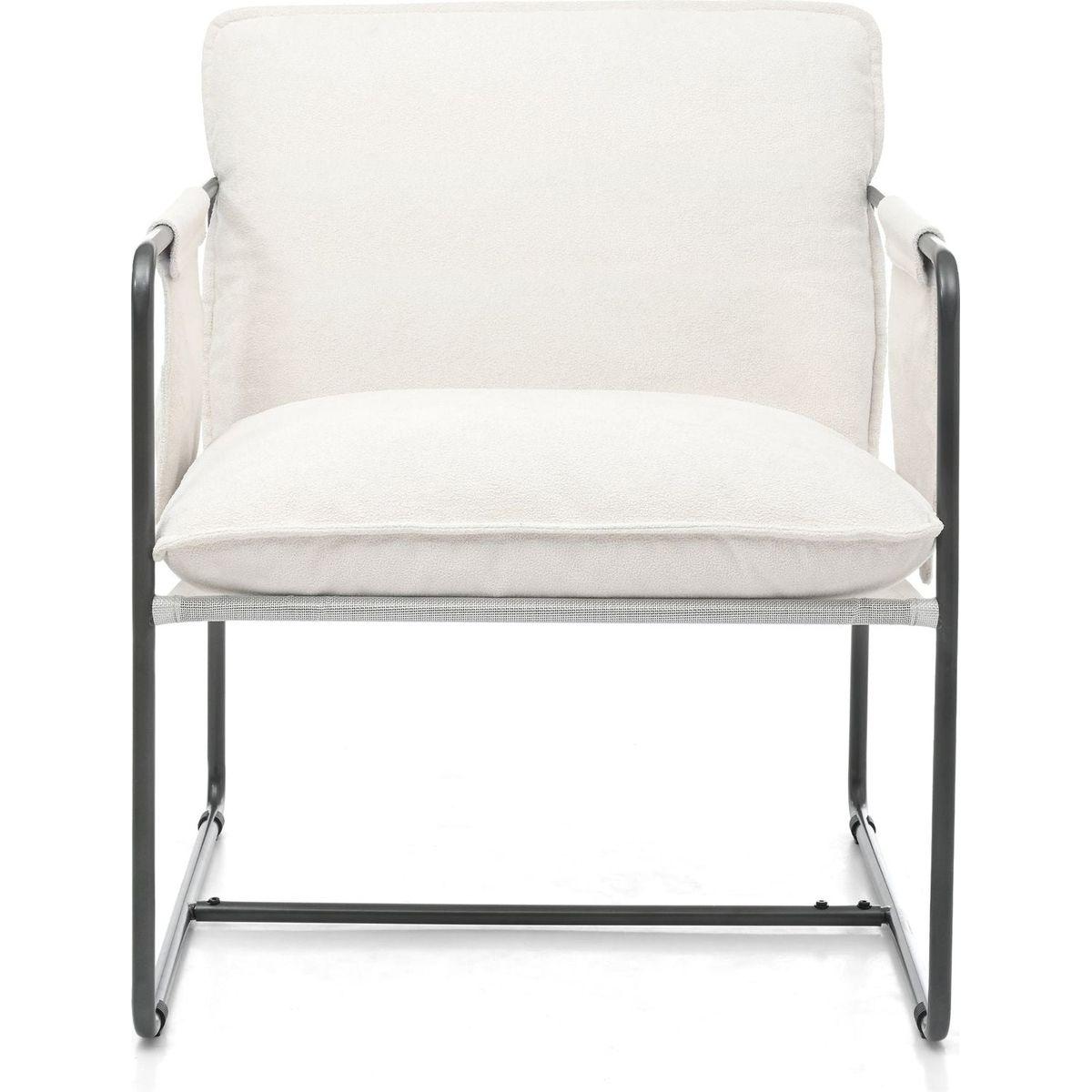 2 Sets 1 Case, Upholstered hanging armchair with arm pocket metal frame, crushed foamcushions and skin-friendly braid for living room and bedroom. White color