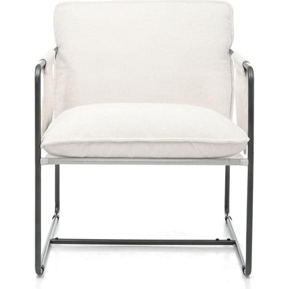 2 Sets 1 Case, Upholstered hanging armchair with arm pocket metal frame, crushed foamcushions and skin-friendly braid for living room and bedroom. White color