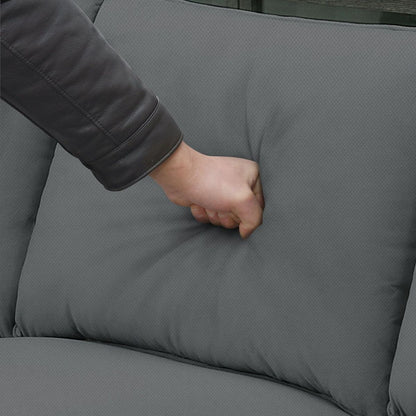 112x87" Sectional Sofa Couches Living Room Sets, 7 Seats Modular Sectional Sofa with Ottoman, L Shape Fabric Sofa Corner Couch Set with 3 Pillows, Grey(New of GS008210AAG)