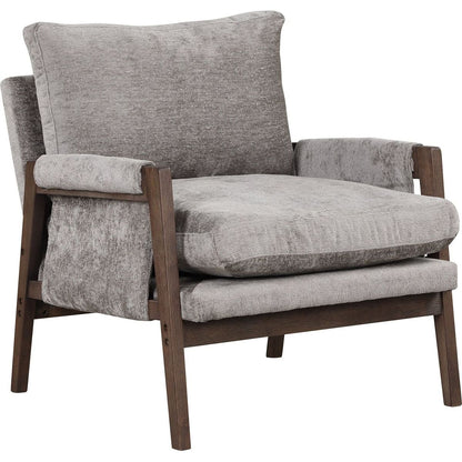 Kelly Mid-Century Modern Velvet Accent Armchair, Gray