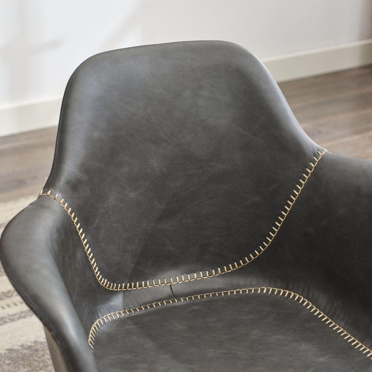 Mid-Century Modern Office Chair,Rolling Swivel Height Adjustable Ergonomic Chair with Frame/Arms ,Back Support Home Desk Chair for Living Room,Studying (Black)