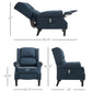 Massage Recliner Sofa with Heat Function, Remote Control, Blue