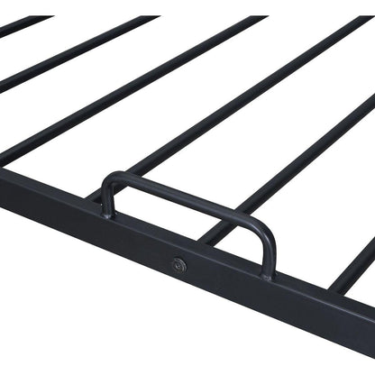Full Size Metal House Bed with Twin Size Trundle, Black