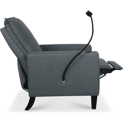 Recliner Chairs for Adults, Adjustable Recliner Sofa with Mobile Phone Holder & Cup Holder, Modern Reclining Chairs Fabric Push Back Recliner Chairs for Living Room, Bedroom, Gray