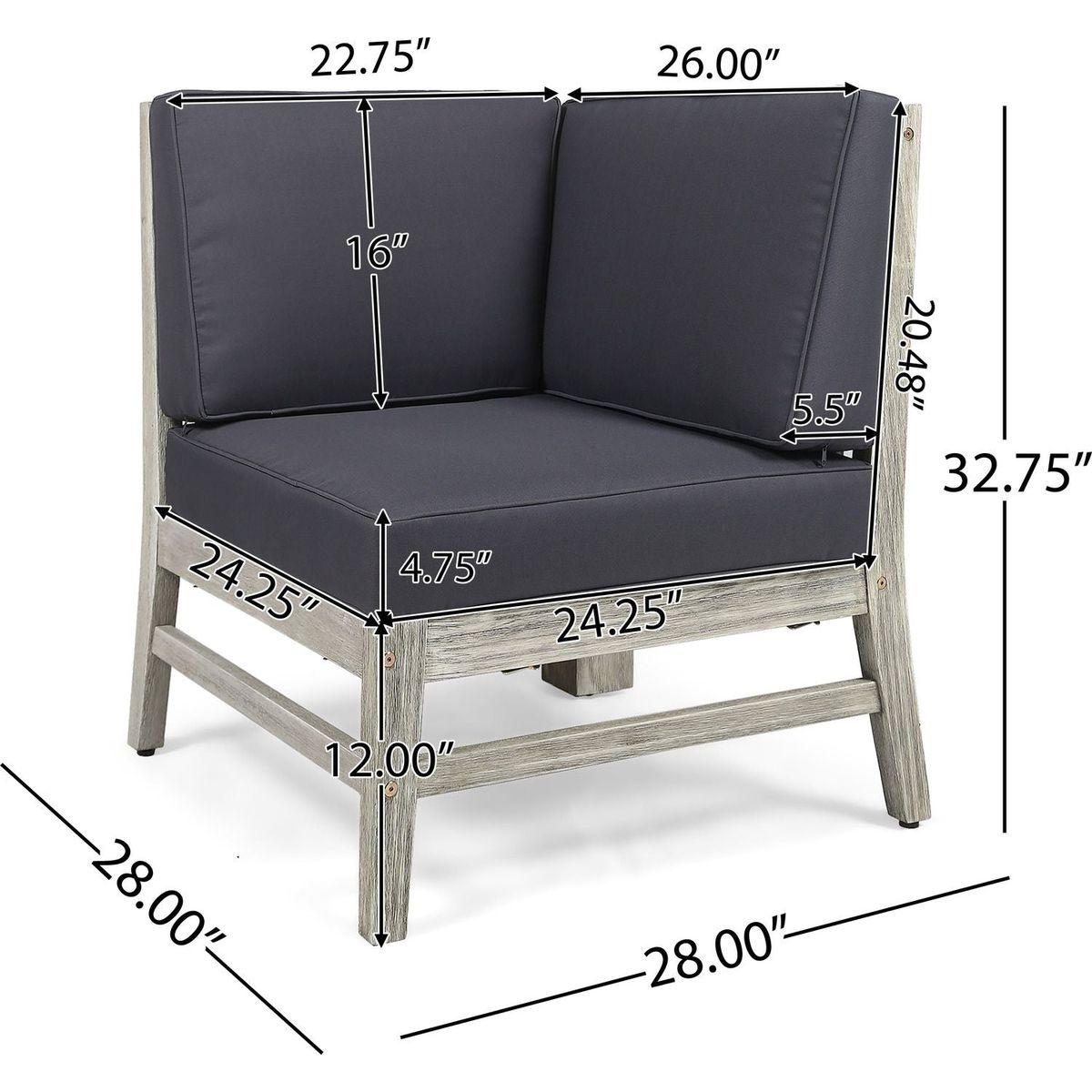 PERLA CORNER CHAIR, GREY