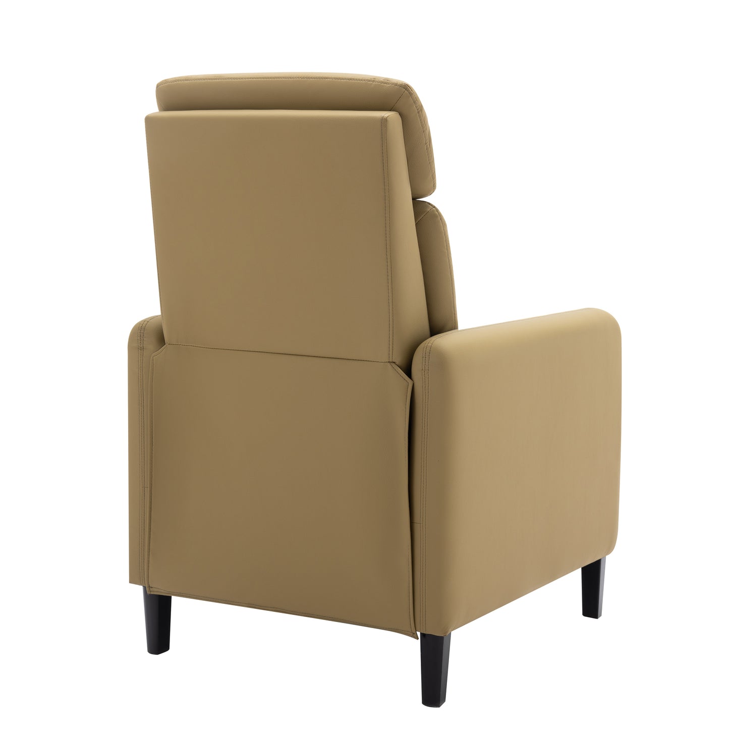 Modern Artistic Color Design Adjustable Recliner Chair PU Leather for Living Room Bedroom Home Theater, Mustard Green