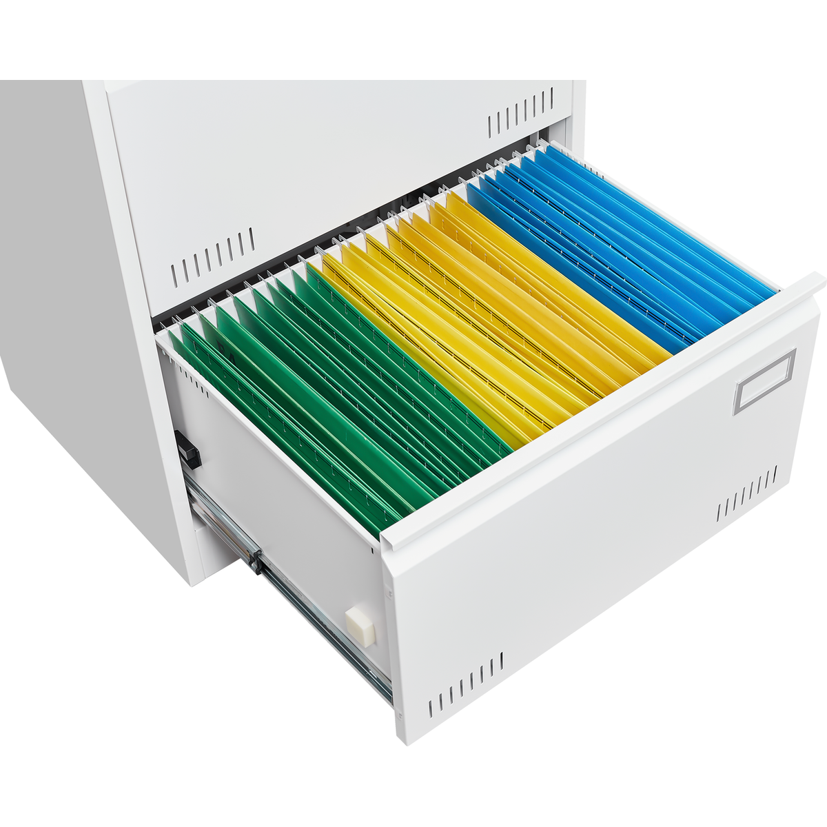 Filing Cabinet Lateral File Cabinet 2 Drawer, White Filing Cabinets with Lock, Locking Metal File Cabinets Three Drawer Office Cabinet for Legal/Letter/A4/F4 Home Offic