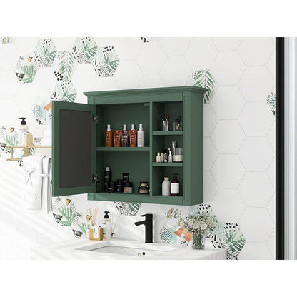 30" x 28" Medicine Cabinet, Wall Mounted Bathroom Storage Cabinet, Modern Bathroom Wall Cabinet with Mirror,Medicine Cabinet, Mirror Cabinet with 3 Open Shelves (Not Include Bathroom Vanity)