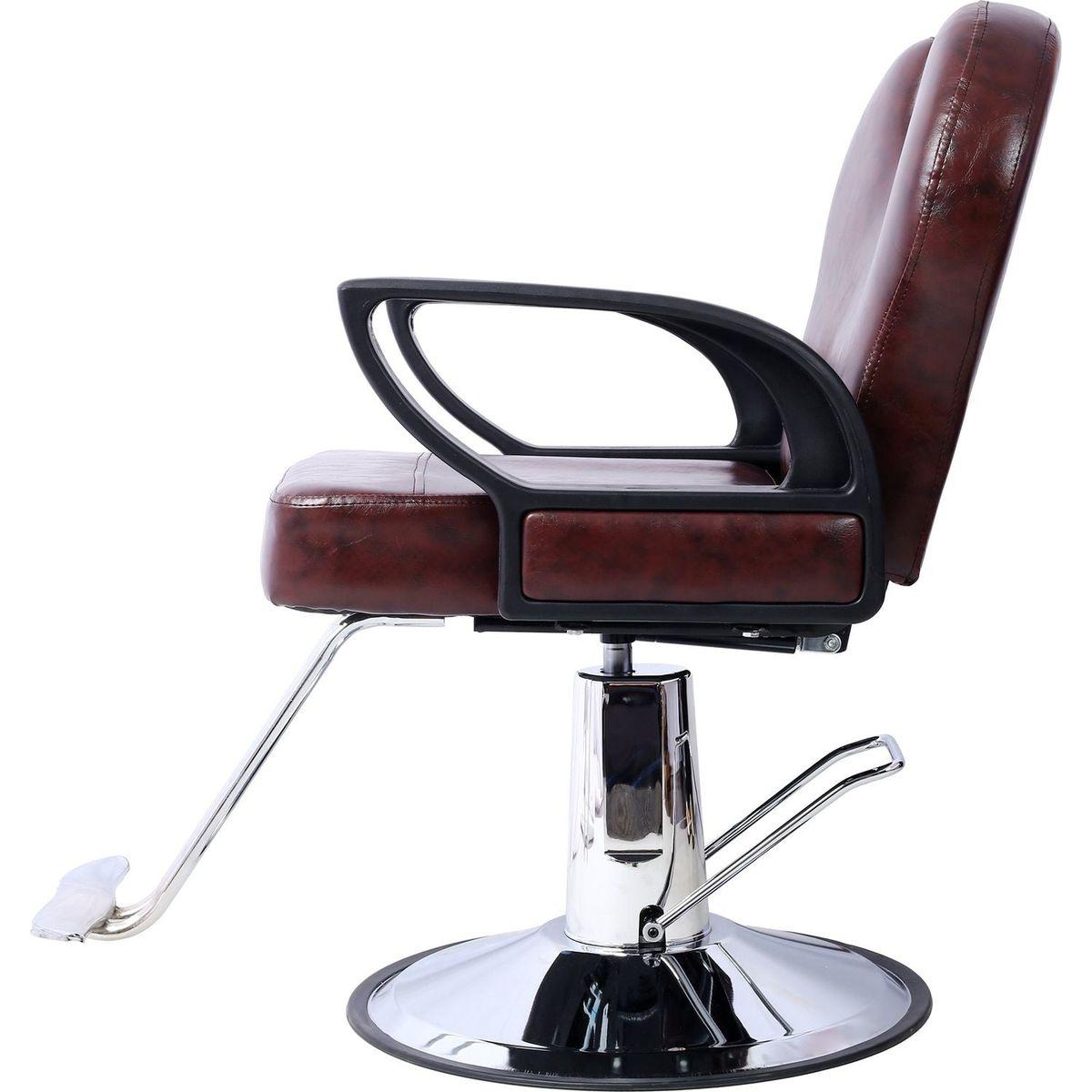 Artist hand Hair Stylist All Purpose Barber Chair for Barbershop Salon Chair,Heavy Duty Hydraulic Barber Chair Spa Furniture Shampoo Reclining Extra Wider Seat Beauty Hair Salon Equipment, brown