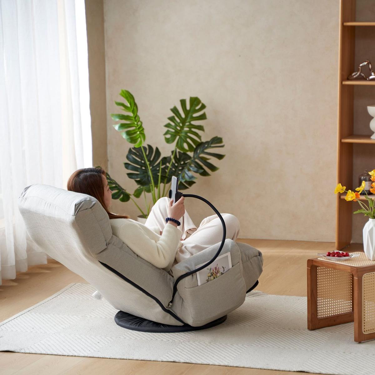 Adjustable head and waist, game chair, lounge chair in the living room, 360 degree rotatable sofa chair,Rotatable seat Leisure Chair deck chair