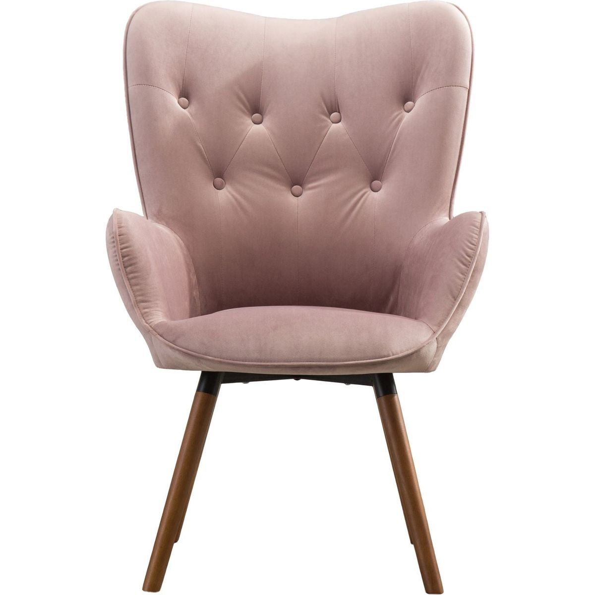 Doarnin Contemporary Silky Velvet Tufted Button Back Accent Chair, Mauve