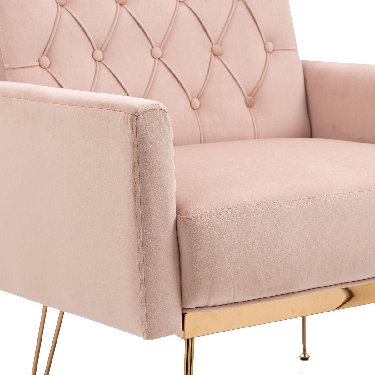 Accent Chair, leisure single sofa with Rose Golden feet