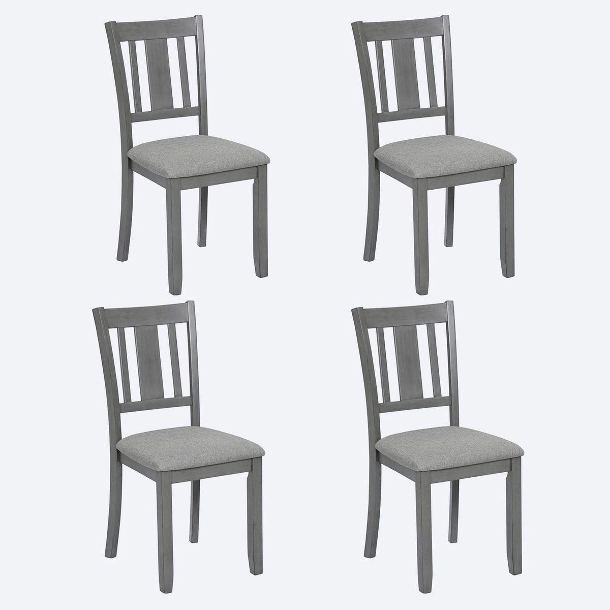 Dining Chairs set for 4,Kitchen Chair with Padded Seat, Side Chair for Dining Room, Gray