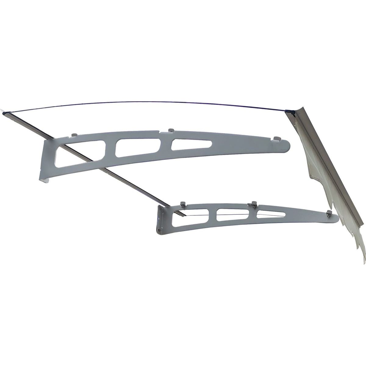 GarLUGH DA4734C Series Door Window Awning Made of 0.137 Inch Thick Crystal Solid Polycarbonate Sheet and Aluminum Alloy with Valance in size of 47" Wide x 34" Deep for Masonry Concrete Wall