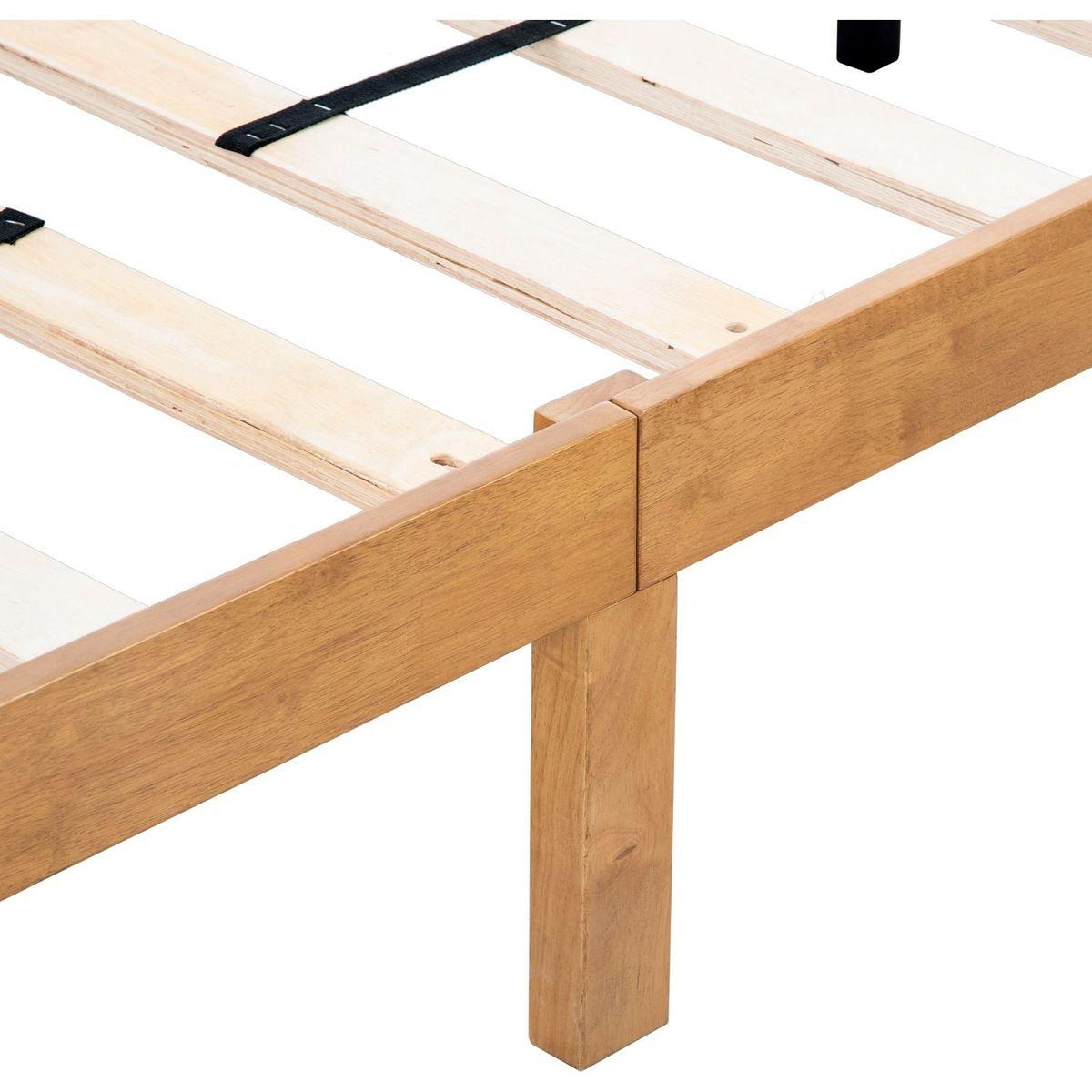 Queen Size Wood Platform Bed Frame,No Box Spring Needed,Strong Wood Slat Support, Easy Assembly