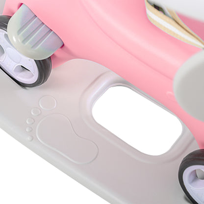 Rocking Horse for Toddlers, Balance Bike Ride On Toys with Push Handle, Backrest and Balance Board for Baby Girl and Boy, Unicorn Kids Riding Birthday (Pink)