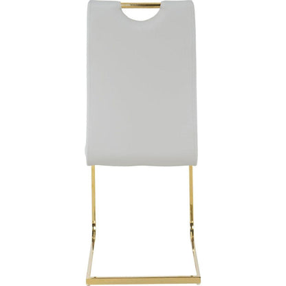 Modern Dining Chairs with Faux Leather Padded Seat Dining Living Room Chairs Upholstered Chair with gold Metal Legs Design for Kitchen, Living, Bedroom, Dining Room Side Chairs Set of 4