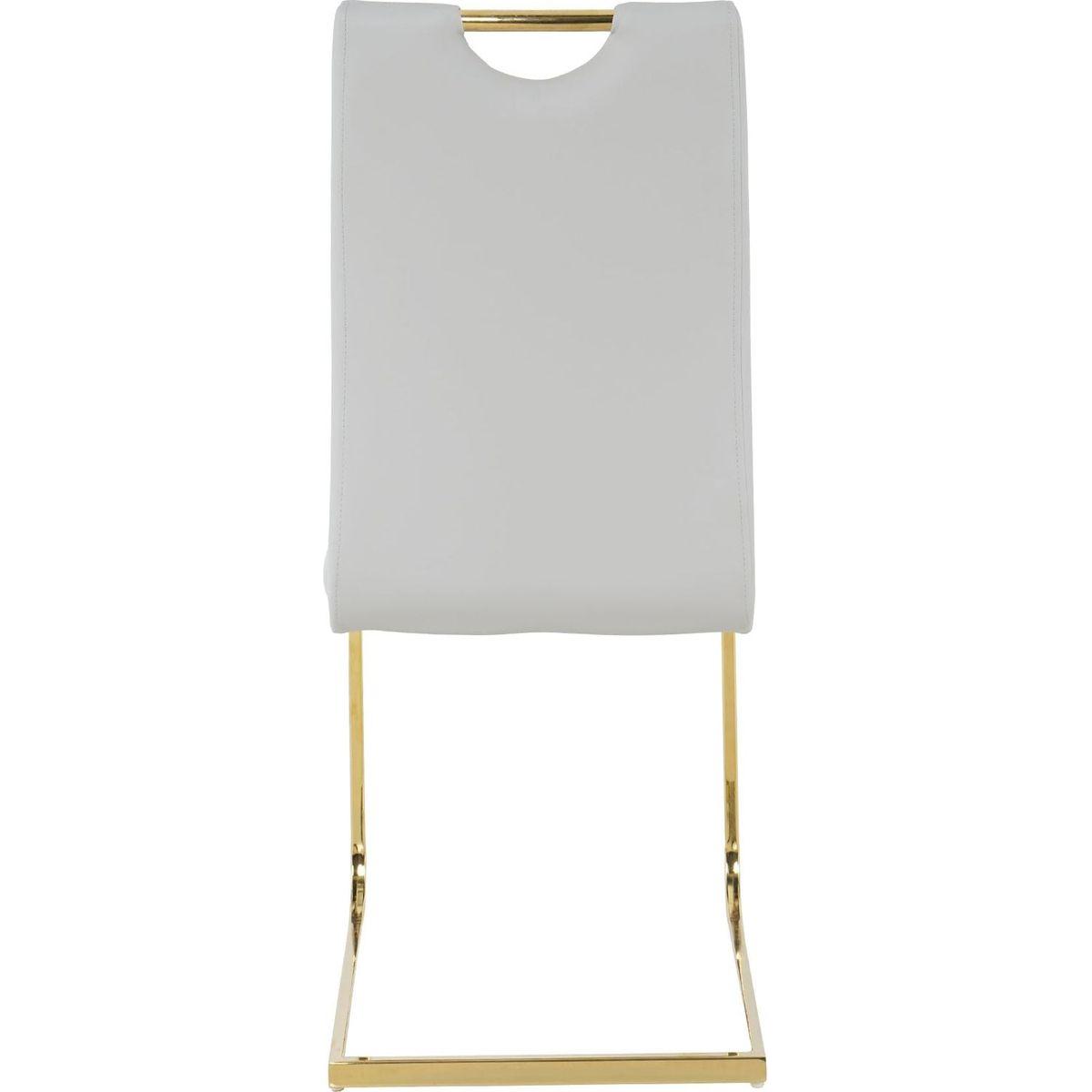 Modern Dining Chairs with Faux Leather Padded Seat Dining Living Room Chairs Upholstered Chair with gold Metal Legs Design for Kitchen, Living, Bedroom, Dining Room Side Chairs Set of 2