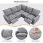 Power Recliner Chair Home Theater Seating Soft Chair with USB Port for Living Room, Bedroom, Theater room, Grey