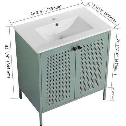 30 Inch Freestanding Bathroom Vanity With Ceramic SInk