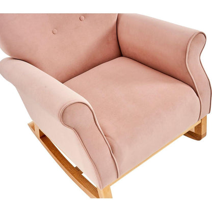 Baby Room High Back Rocking Chair Nursery Chair, Comfortable Rocker Fabric Padded Seat, Modern High Back Armchair