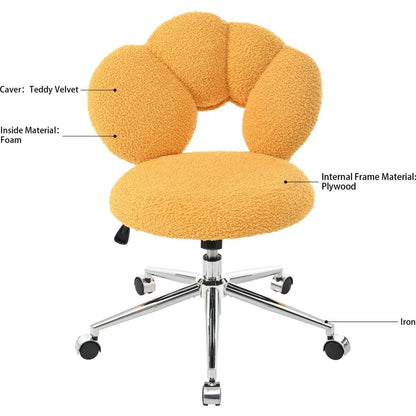 360Swivel Height Adjustable,Swivel Chair,Teddy fabric,home office chair