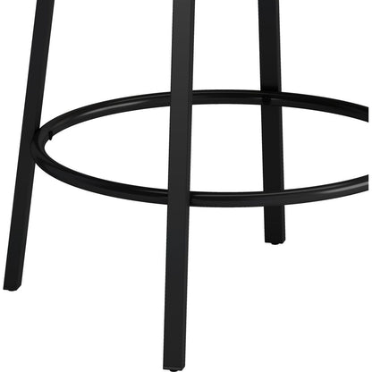 3-Drawer Long Dining Table Set with Power Outlets, Bar Kitchen Table Set with Circular PU Stools, Easy Assemble, Brown Gray Table+Black Stool