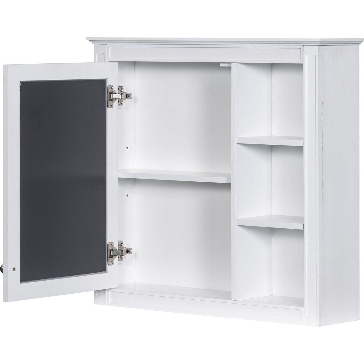 30" x 28" Medicine Cabinet, Wall Mounted Bathroom Storage Cabinet, Modern Bathroom Wall Cabinet with Mirror,Medicine Cabinet, Mirror Cabinet with 3 Open Shelves (Not Include Bathroom Vanity)