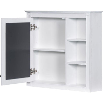 30" x 28" Medicine Cabinet, Wall Mounted Bathroom Storage Cabinet, Modern Bathroom Wall Cabinet with Mirror,Medicine Cabinet, Mirror Cabinet with 3 Open Shelves (Not Include Bathroom Vanity)