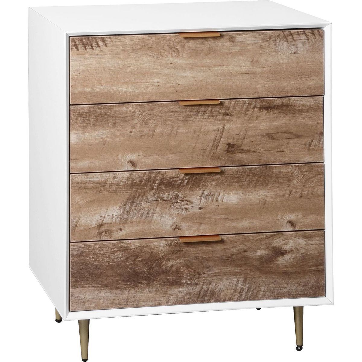 Wooden Tall 4 Drawer Dresser,Chest of Drawers with 4 Metal Legs, Anti-Tipping Device for Bedroom,Living Room
