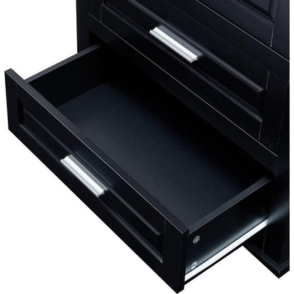 Tall Storage Cabinet with Three Drawers for Bathroom/Office, Black