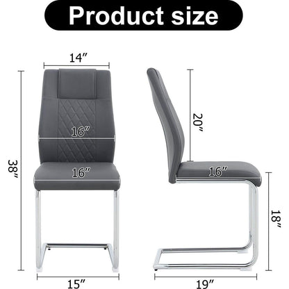 Glass dining table, dining chair set, 4 grey dining chairs, and 1 dining table. Table size 51 "W x 31.5" D x 30 "H