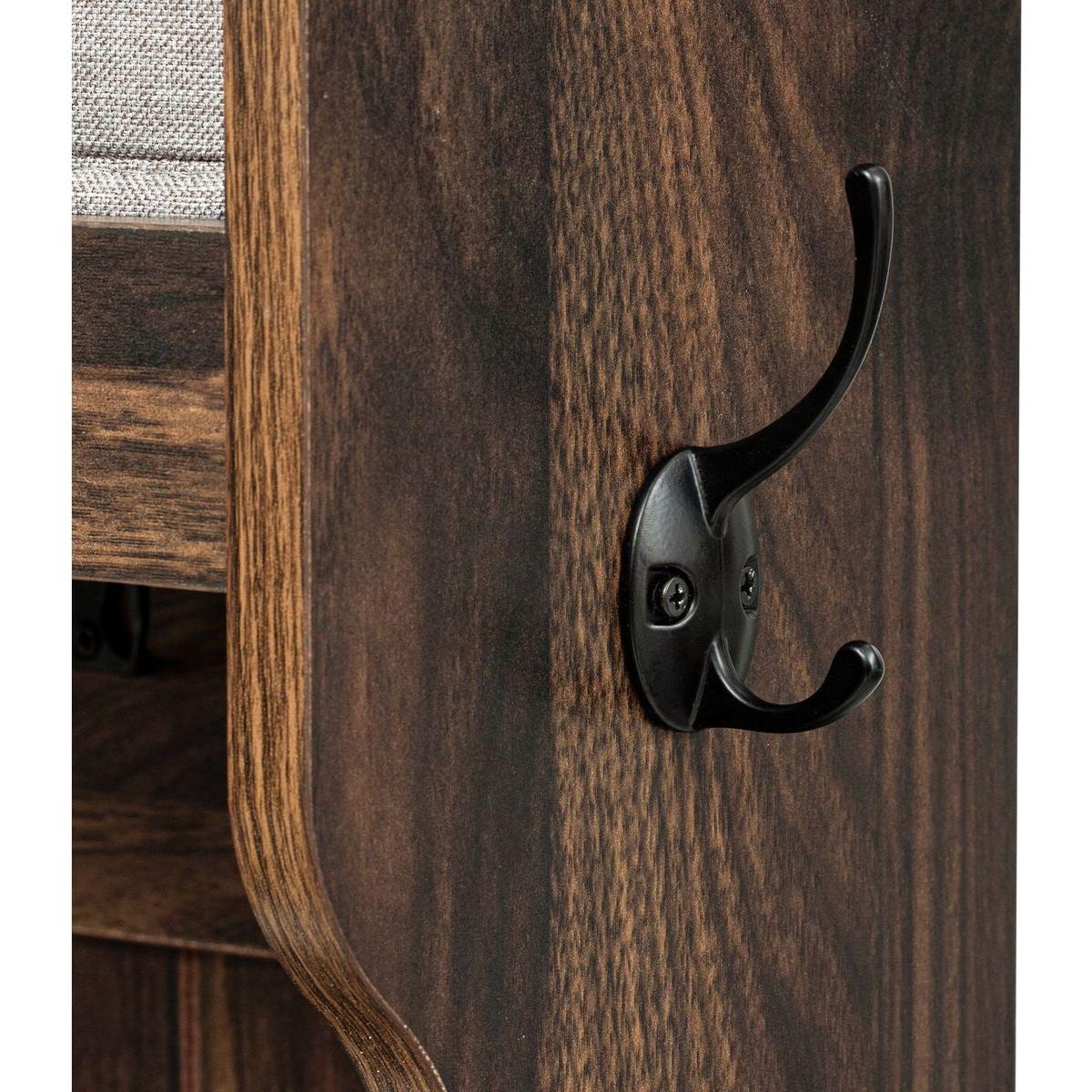 Hall Tree with 6 Hooks and Hinged Lid, Coat Hanger, Entryway Bench, Storage Bench, 3-in-1 Design, 69INCH, for Entrance, Hallway