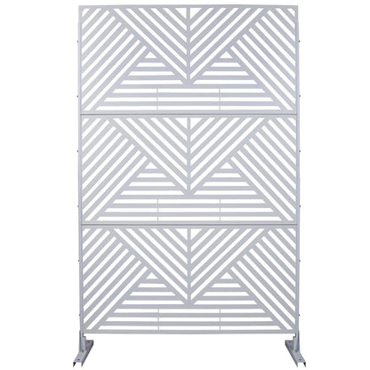 Outdoor & Indoor Privacy Screen Metal Privacy Screen 76' H×48' W, Freestanding Decorative Privacy Screen for Deck Balcony Patio, Privacy Fence Panels White