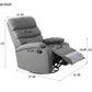 Large Manual Recliner Chair for Living Room,Lying flat at 150 degrees,Cat scratch fabric,Light gray