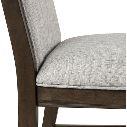 Aberll Solid Wood Upholstered Dining Chairs, Set of 2, Gray