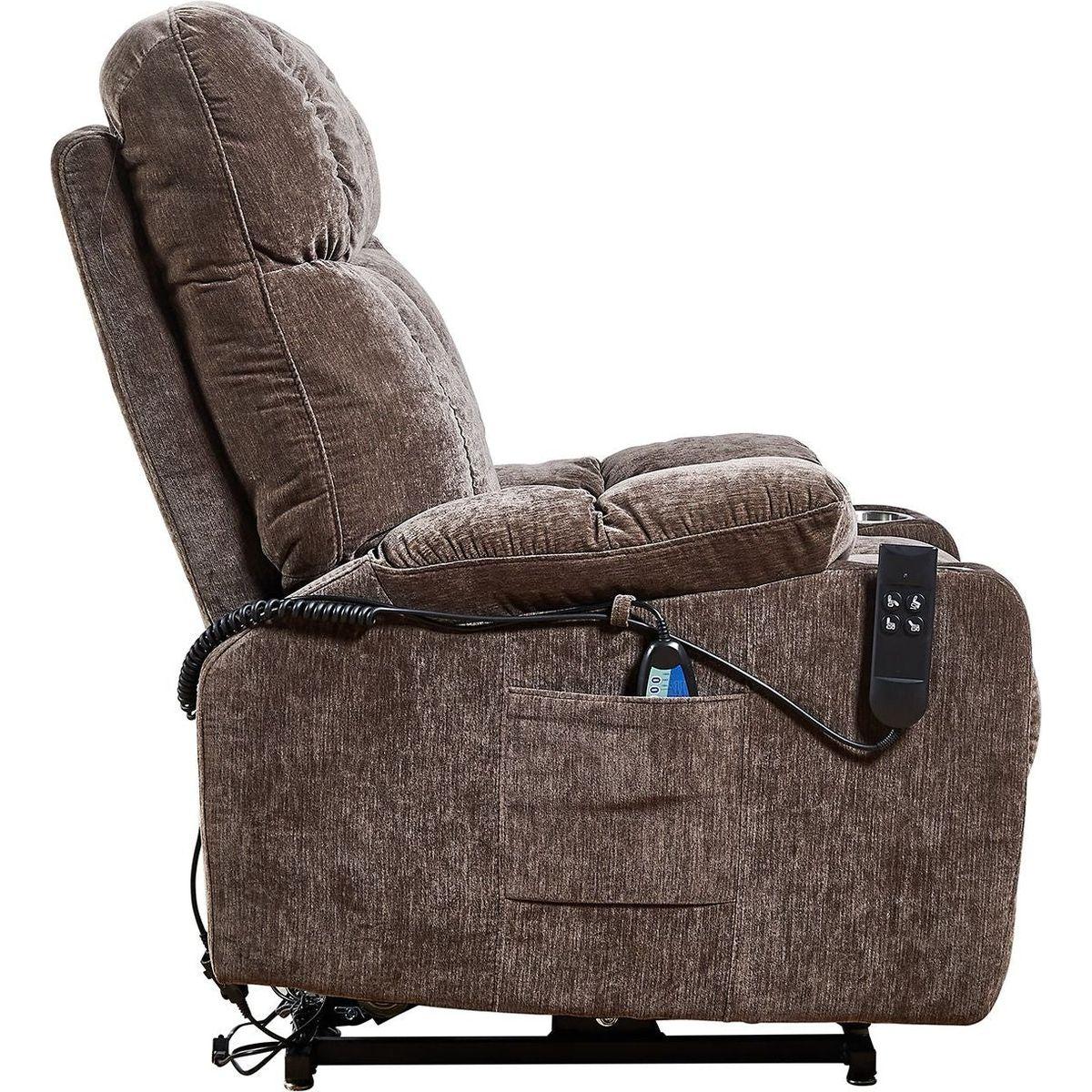 Liyasi Dual OKIN Motor Power Lift Recliner Chair for Elderly Infinite Position Lay Flat 180 Recliner with Heat Massage