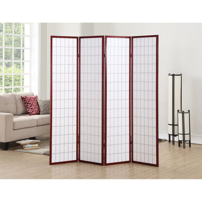 4 Panel Oriental Shoji Screen / Room Divider, Cherry