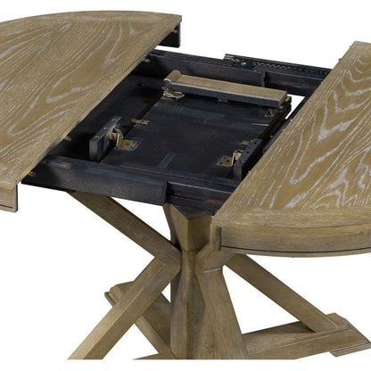 Retro Functional Extendable Dining Table with a 12" Leaf for Dining Room and Living Room (Natural Wood Wash)