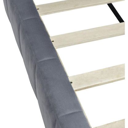 Full Size Upholstered Daybed/Sofa Bed Frame-Gray, Velvet