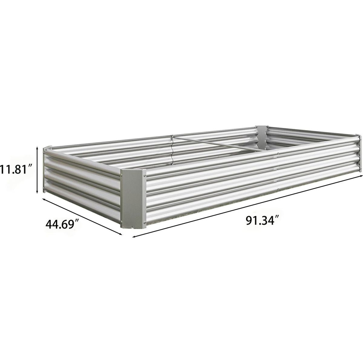 Raised Garden Bed Kit - Metal Raised Bed Garden 7.6x3.7x0.98ft for Flower Planters, Vegetables Herb Silver
