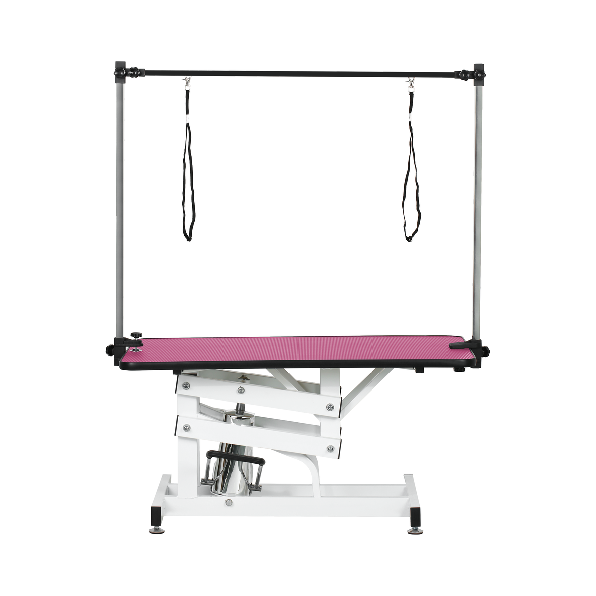 42.5INCH HYDRAULIC PET GROOMING TABLE WITH "H" ARM PINK