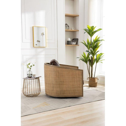 Swivel Barrel Chair, Comfy Round Accent Sofa Chair for Living Room, 360 Degree Swivel Barrel Club Chair, Leisure Arm Chair for Nursery, Hotel, Bedroom, Office, Lounge