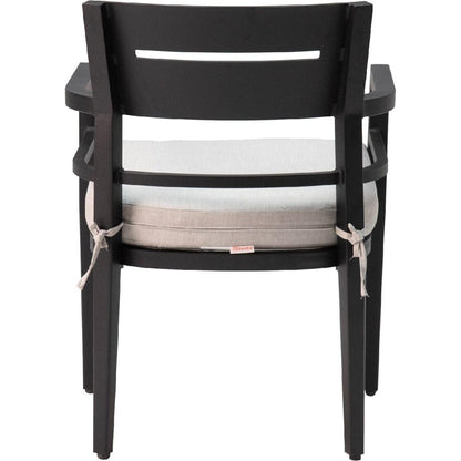 Outdoor Patio K/D Aluminum Stationary Dining Chairs 4PCS with Outdoor-grade Sunbrella Fabric Cushions, Tapered Feet, Ember Black