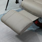 Faux Leather Manual Recliner with Swivel Wood Base Padded Armrest