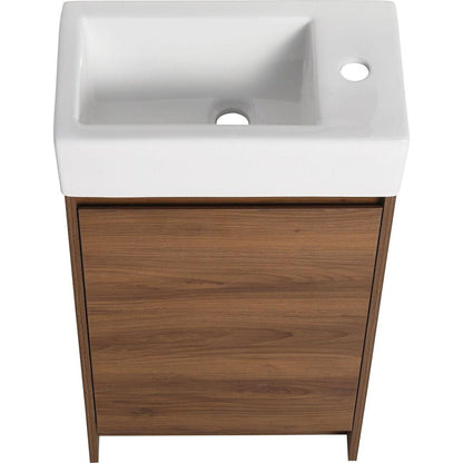 18 Inch Freestanding Bathroom Vanity With Single Sink, Soft Closing Doors, Suitable For Small Bathrooms-BVB03118BRE