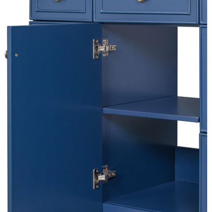 36" Bathroom Vanity Cabinet with Sink Top Combo Set, Navy Blue, Single Sink, Shaker Cabinet with Soft Closing Door and Drawer