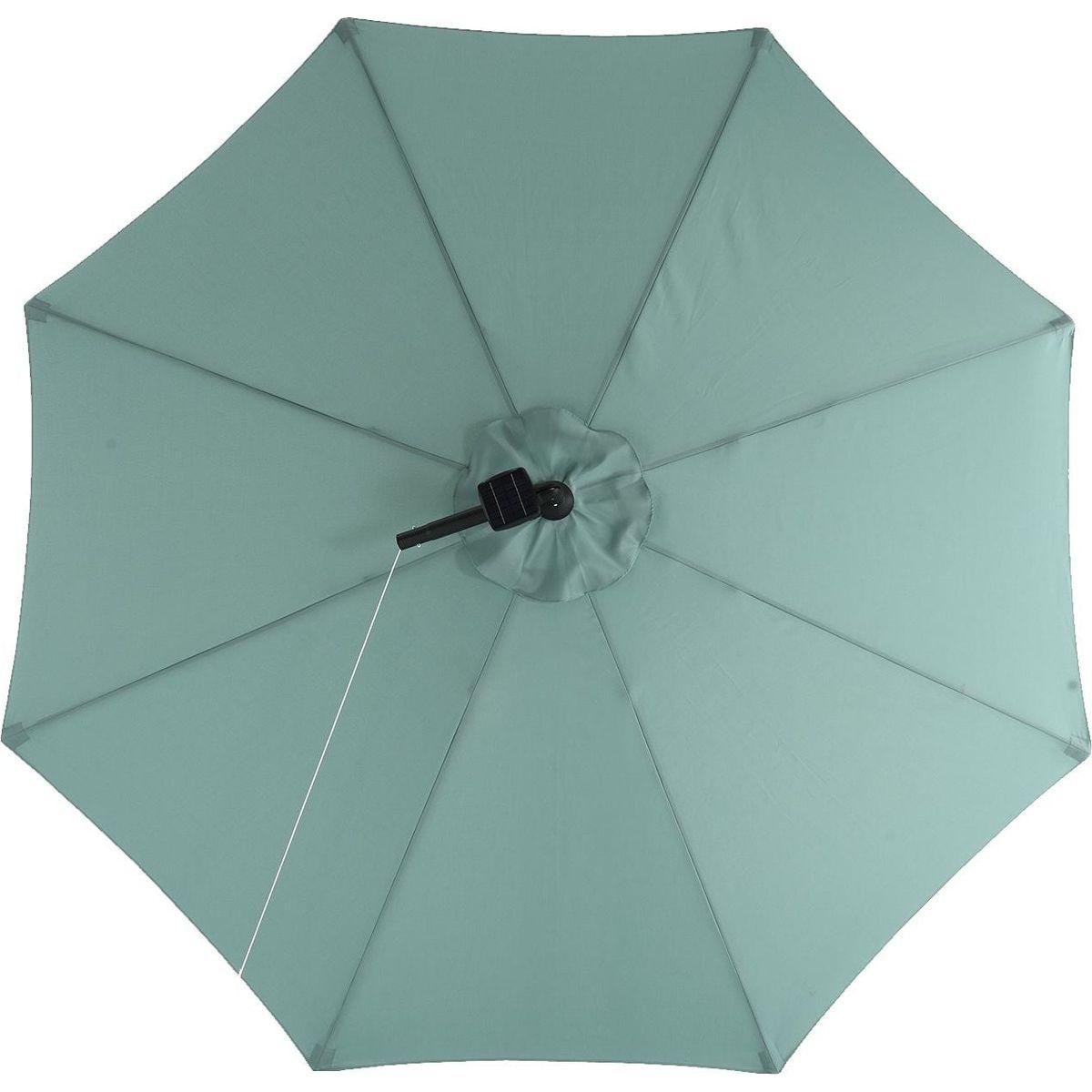10ft Solar LED Offset Hanging Market Patio Umbrella (Light green)